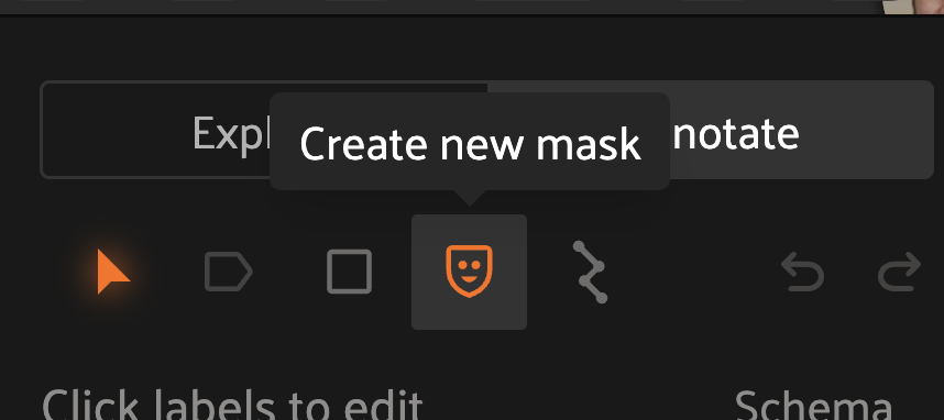 Create new mask button