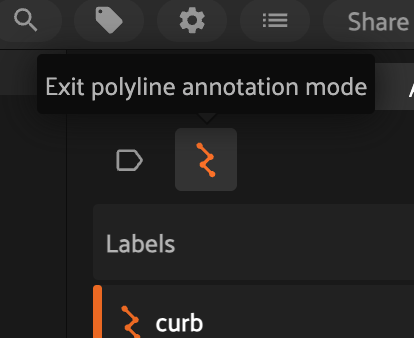 Polyline toolbar