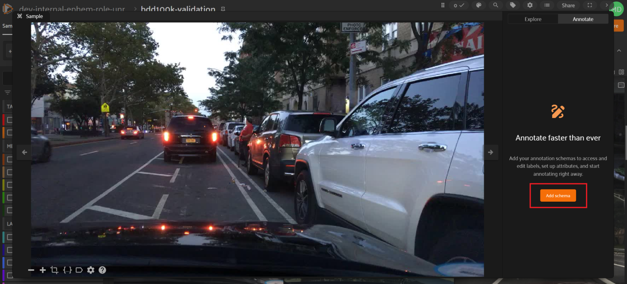 Create Annotation Schema button