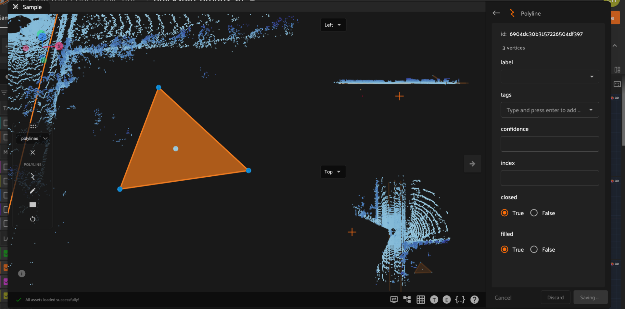 Closed and filled polyline