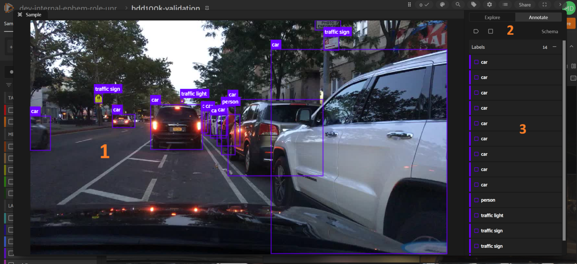 Explore tab field selection