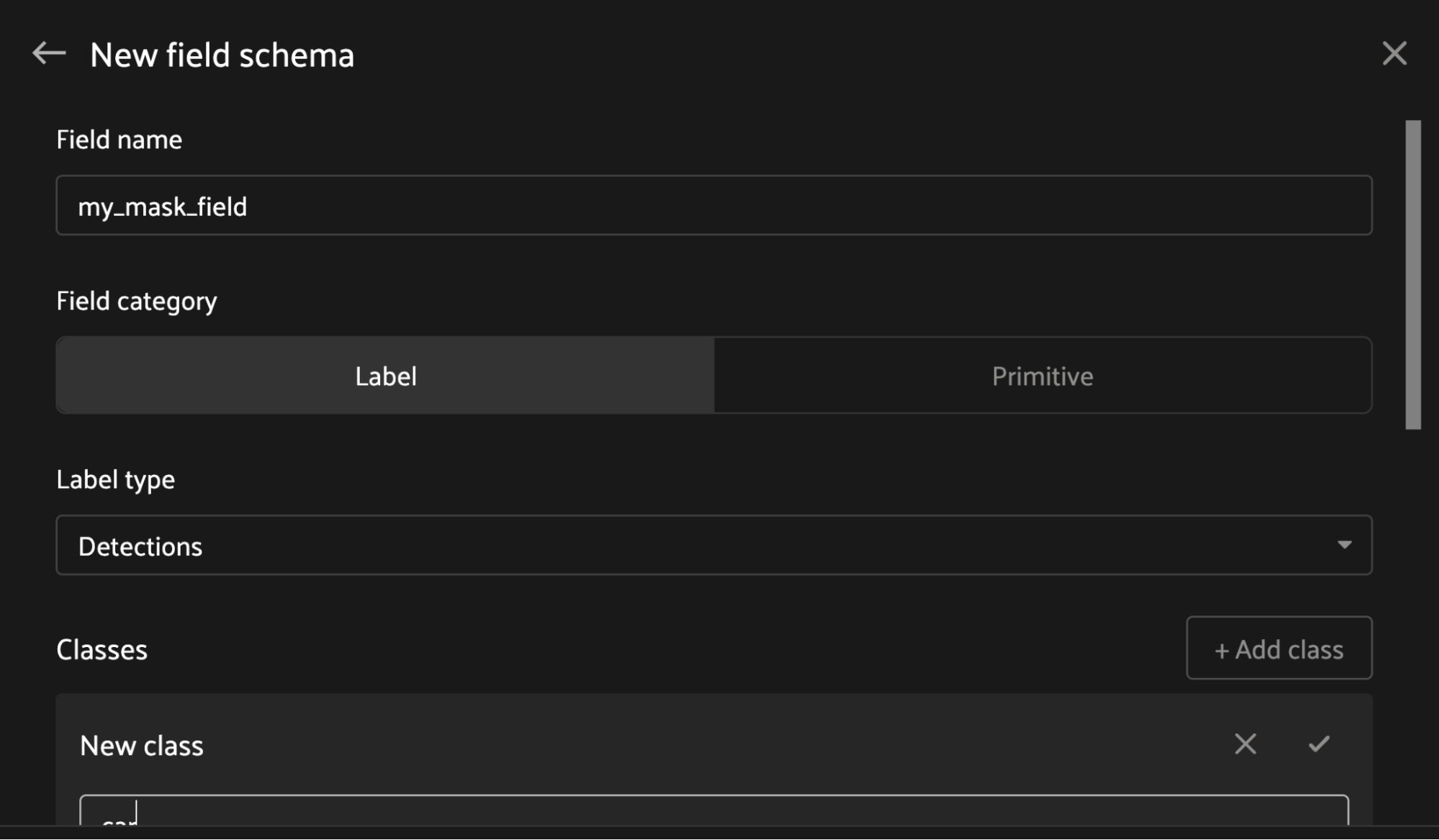 Configuring a mask field schema